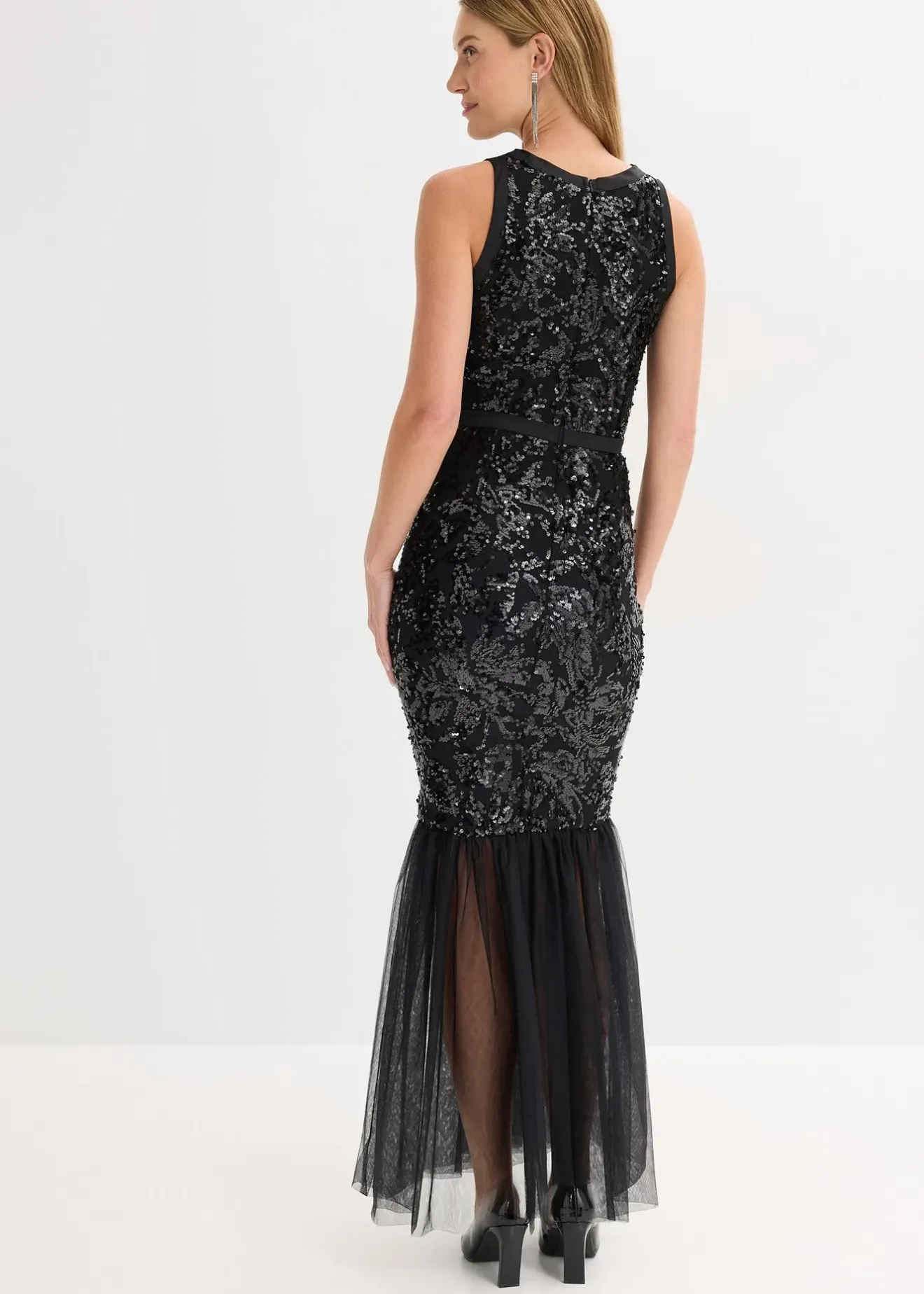 Femme bonprix Mode Festive|Robes|Robe à sequins et base volantée