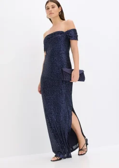 Femme bonprix Mode Festive|Robe à sequins et encolure Bardot