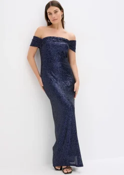 Femme bonprix Mode Festive|Robe à sequins et encolure Bardot