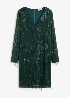 Femme bonprix Robes|Robe à sequins et franges