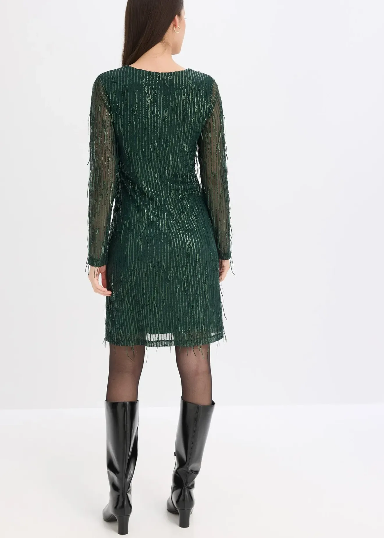 Femme bonprix Robes|Robe à sequins et franges