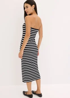 bonprix Robe bustier en matière côtelée|Femme Robes