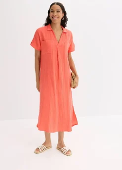 Femme bonprix Robes|Robe caftan en gaze de coton douce