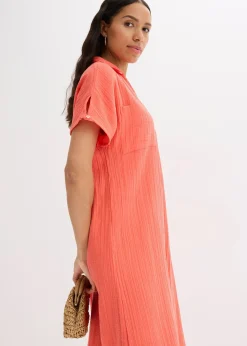 Femme bonprix Robes|Robe caftan en gaze de coton douce