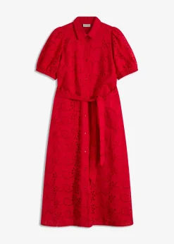 bonprix Robe chemise en broderie anglaise, 100% coton|Femme Robes