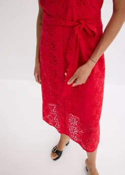 bonprix Robe chemise en broderie anglaise, 100% coton|Femme Robes