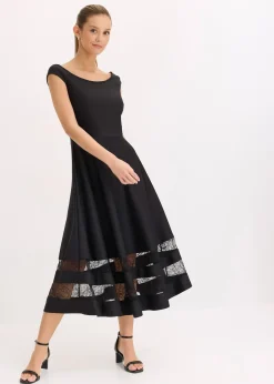 bonprix Robe col Bardot avec dentelle|Femme Mode Festive|Robes