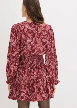 bonprix Robe courte en crêpe texturé|Femme Robes