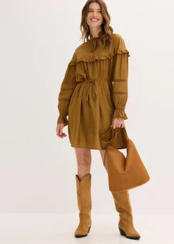 Femme bonprix Robes|Robe courte en fine viscose mélangée