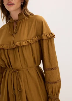 Femme bonprix Robes|Robe courte en fine viscose mélangée