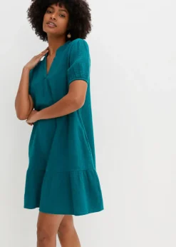 Femme bonprix Robes|Robe courte en gaze de coton