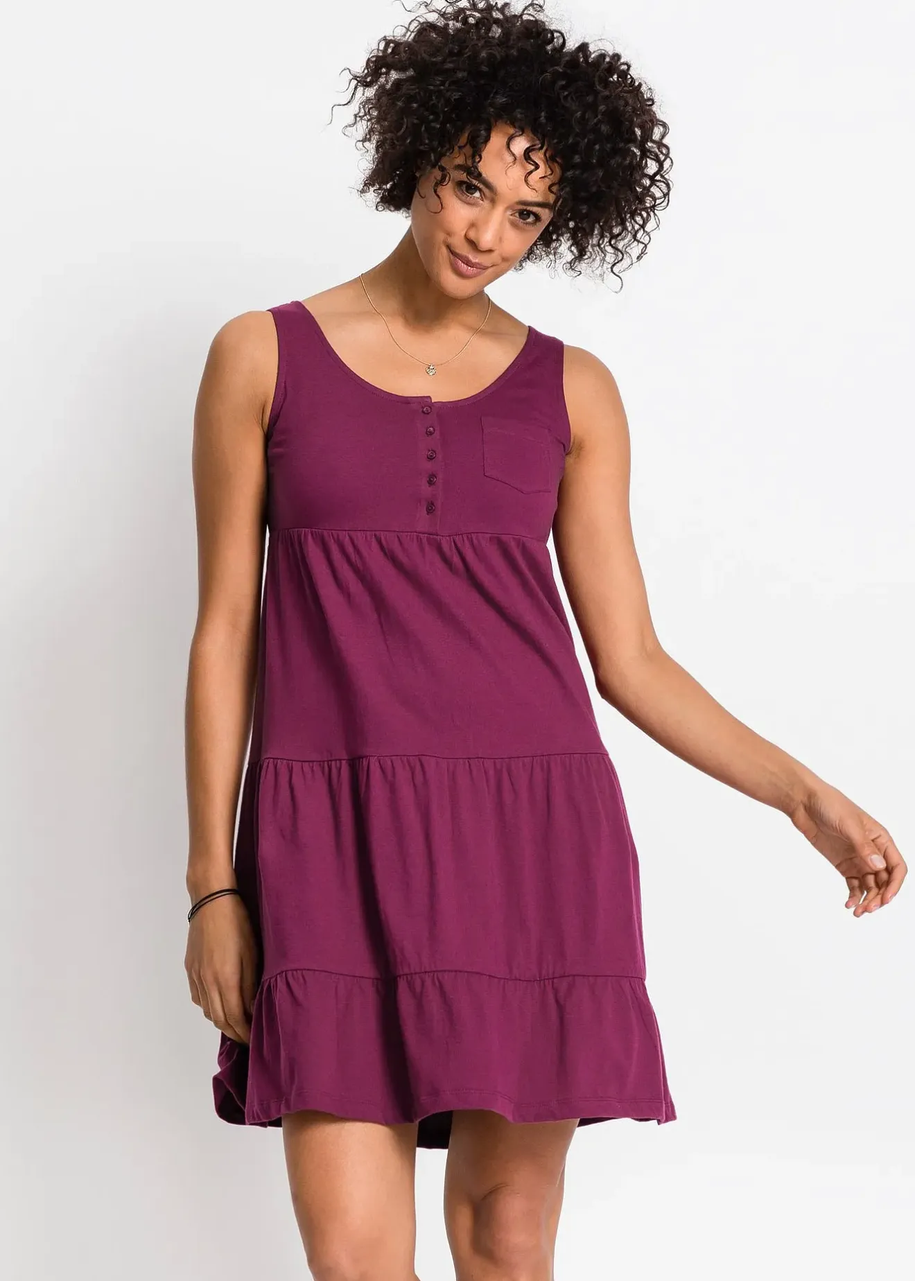 bonprix Robe courte en jersey coton|Femme Robes