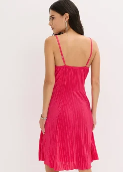 bonprix Robe courte en matière brillante et plissée|Femme Mode Festive|Robes