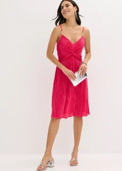 bonprix Robe courte en matière brillante et plissée|Femme Mode Festive|Robes