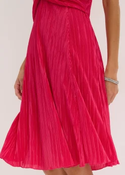 bonprix Robe courte en matière brillante et plissée|Femme Mode Festive|Robes