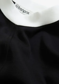 bonprix Robe courte en matière néoprène à col montant contrastant|Femme Robes