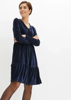 Femme bonprix Robes|Robe courte en velours extensible