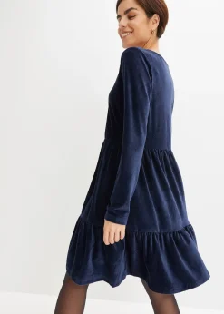 Femme bonprix Robes|Robe courte en velours extensible