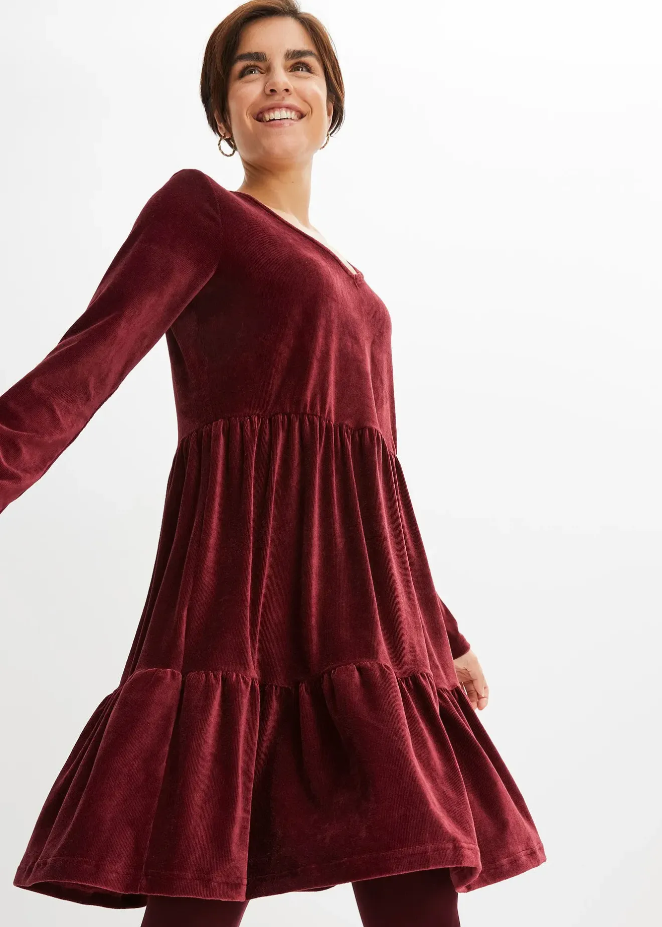 bonprix Robe courte en velours extensible|Femme Robes