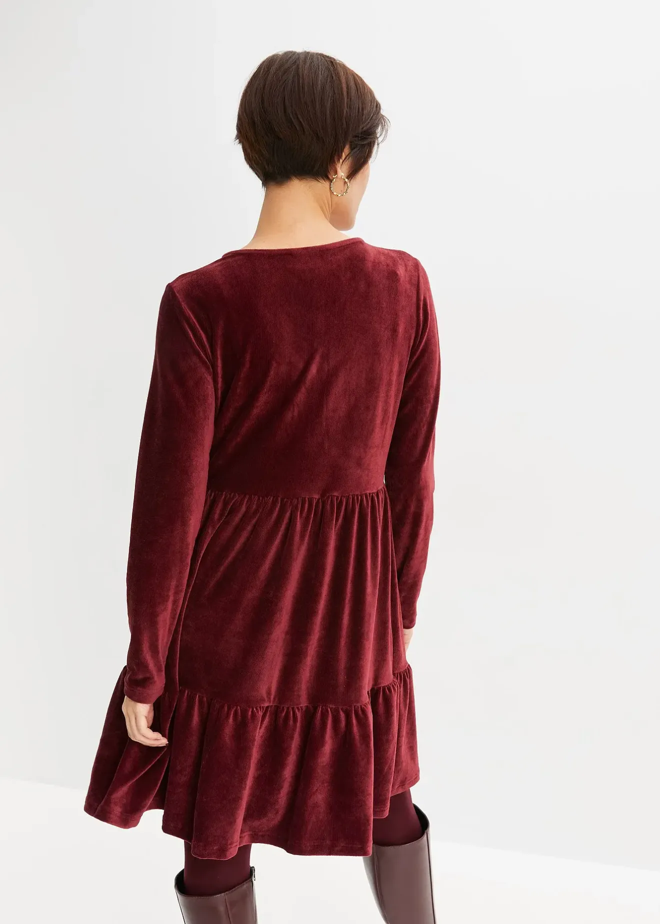 bonprix Robe courte en velours extensible|Femme Robes