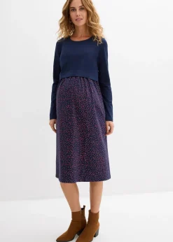 bonprix Robe de grossesse et d’allaitement + T-shirt manches longues en coton (ens. 2 pces)|Femme Femme Enceinte