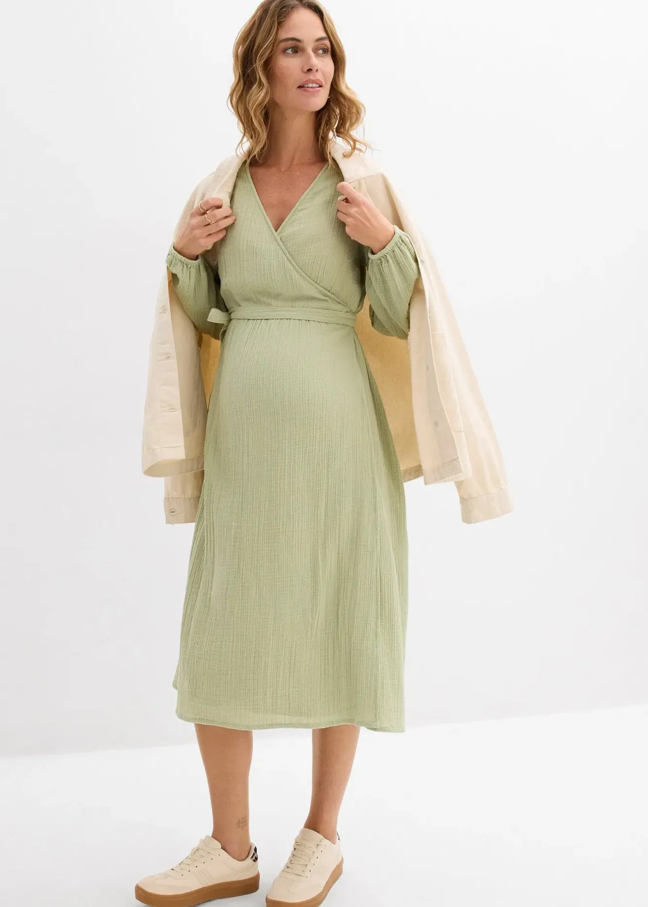 Femme bonprix Femme Enceinte|Robe de grossesse et d’allaitement en gaze de coton