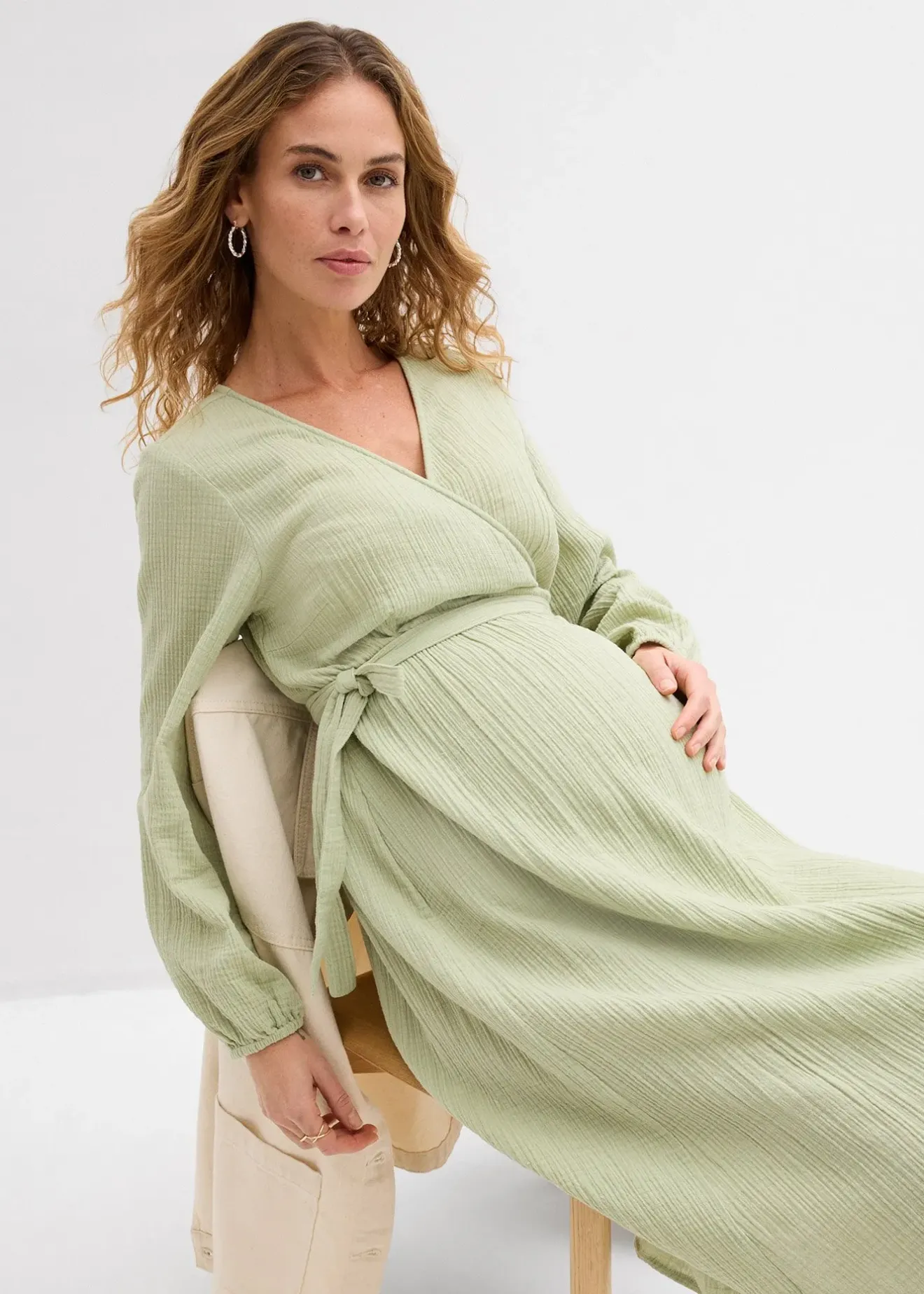 Femme bonprix Femme Enceinte|Robe de grossesse et d’allaitement en gaze de coton