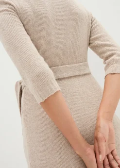 bonprix Robe de grossesse/d’allaitement en maille ultra douce à manches 3/4|Femme Femme Enceinte