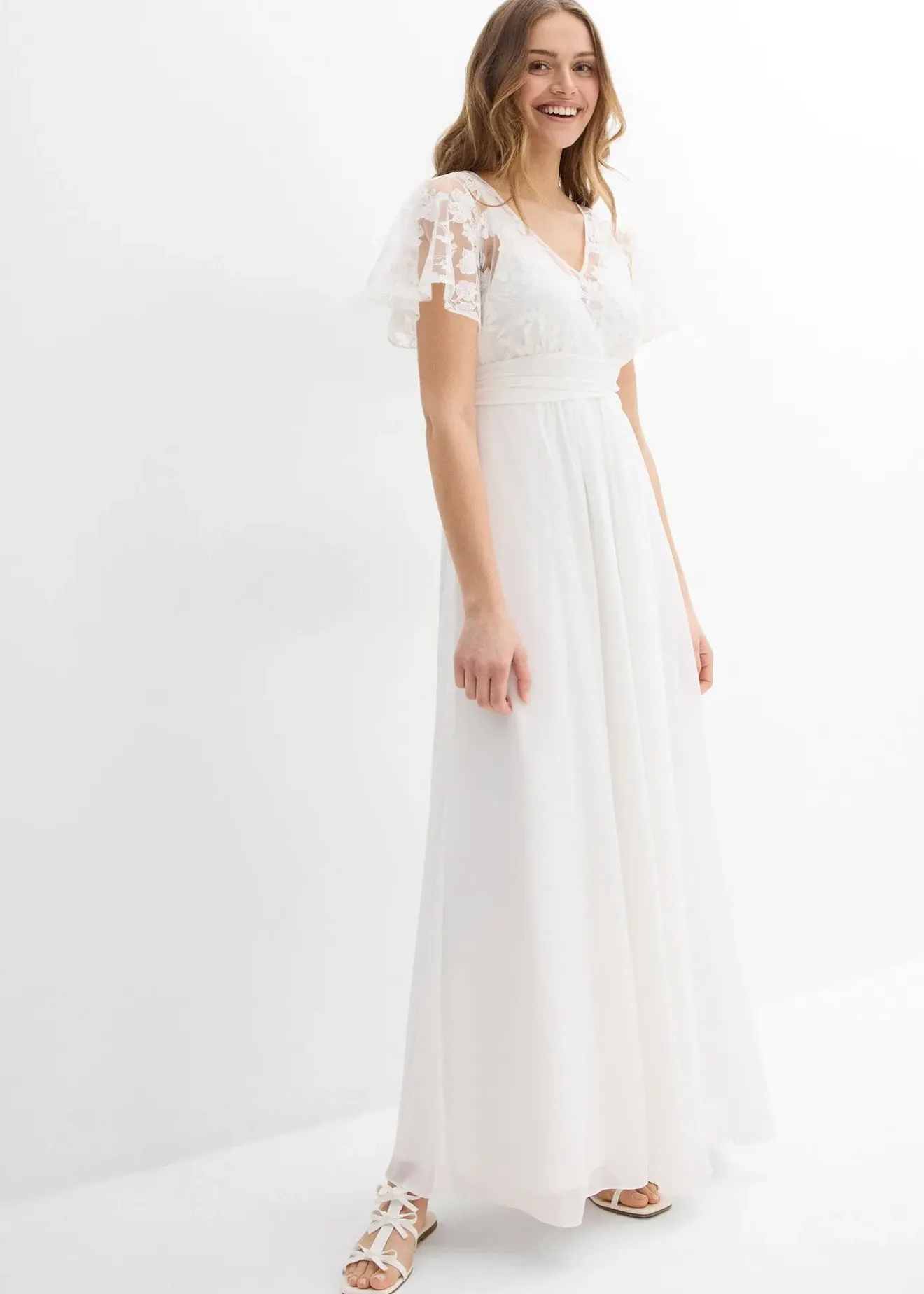 Femme bonprix Femme Enceinte|Robe de mariée 2en1 pour femme enceinte avec fonction allaitement discrète