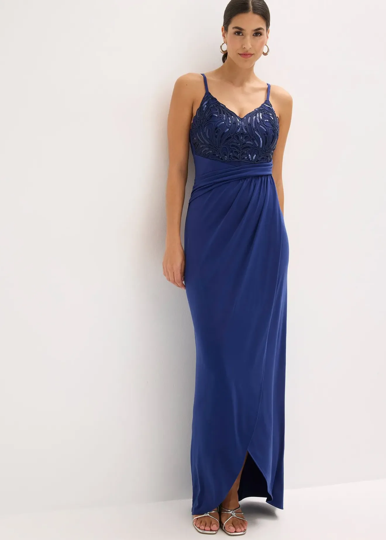 Femme bonprix Mode Festive|Robe de soirée avec dentelle et sequins brodés