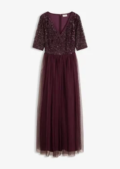 bonprix Robe de soirée en tulle avec haut brodé de sequins|Femme Mode Festive|Robes