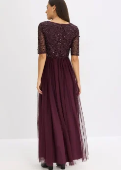 bonprix Robe de soirée en tulle avec haut brodé de sequins|Femme Mode Festive|Robes