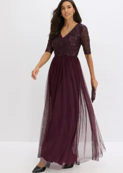bonprix Robe de soirée en tulle avec haut brodé de sequins|Femme Mode Festive|Robes