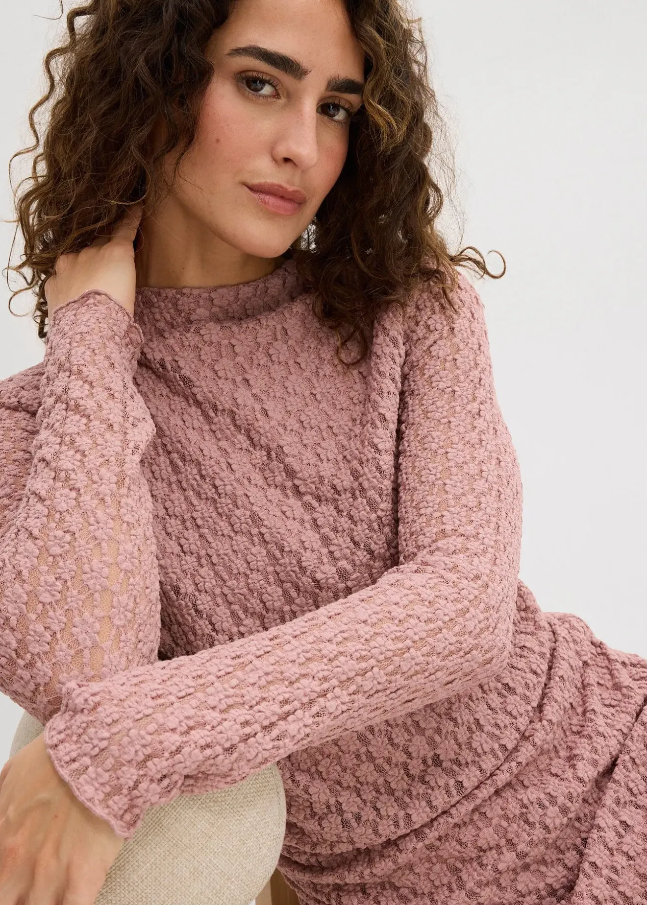 Femme bonprix Robes|Robe en dentelle à pans