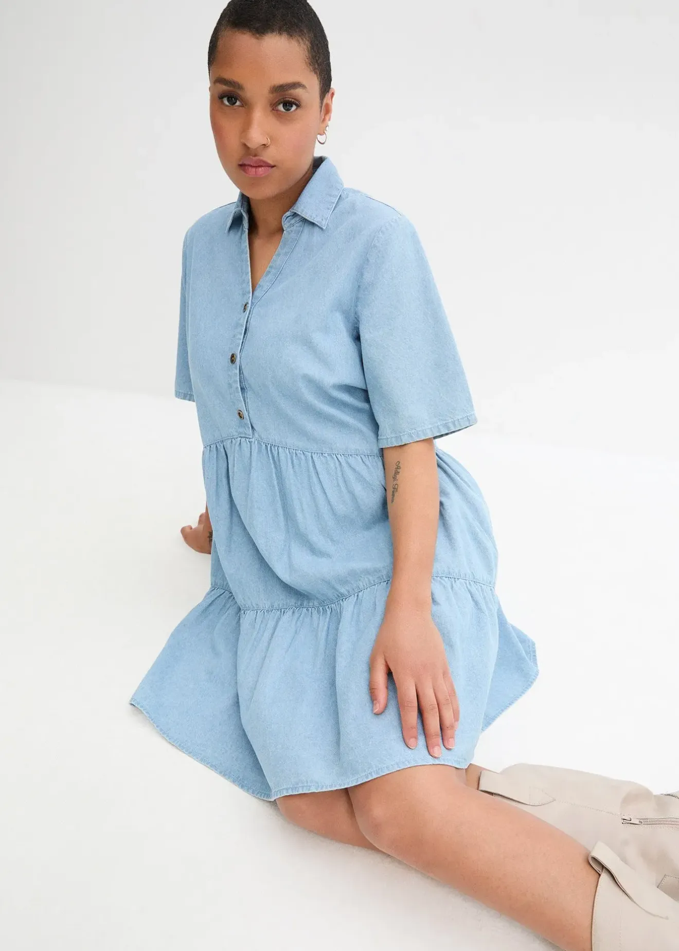 Femme bonprix Robes|Robe en jean