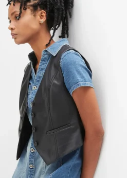 bonprix Robe en jean boutonnée avec ourlet à cru|Femme Robes