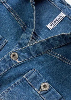 bonprix Robe en jean boutonnée avec ourlet à cru|Femme Robes