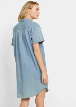 bonprix Robe en jean, manches courtes|Femme Robes