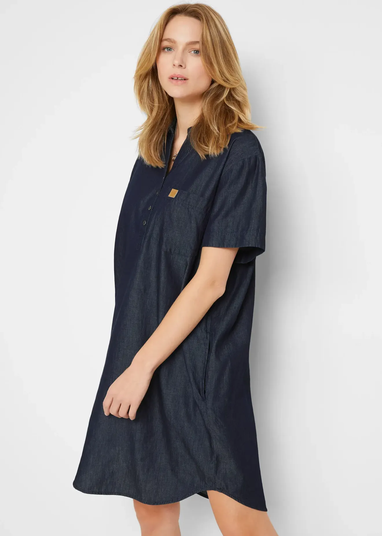 bonprix Robe en jean, manches courtes|Femme Robes