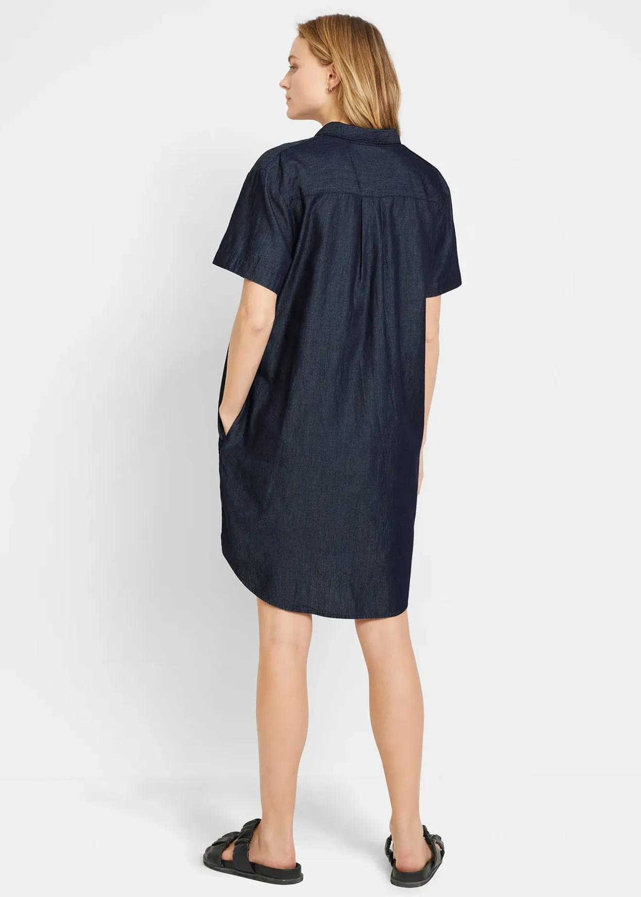 bonprix Robe en jean, manches courtes|Femme Robes