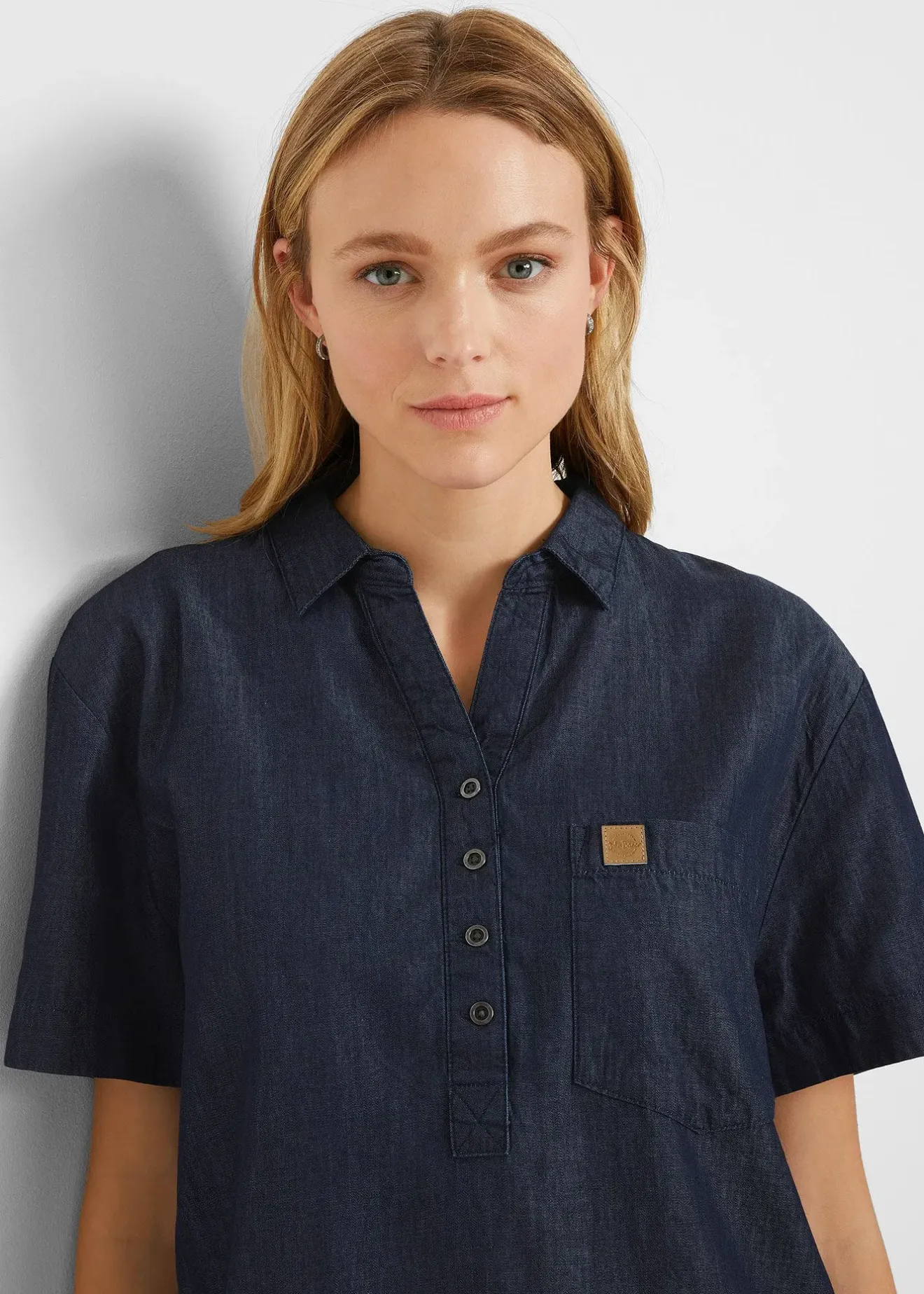 bonprix Robe en jean, manches courtes|Femme Robes