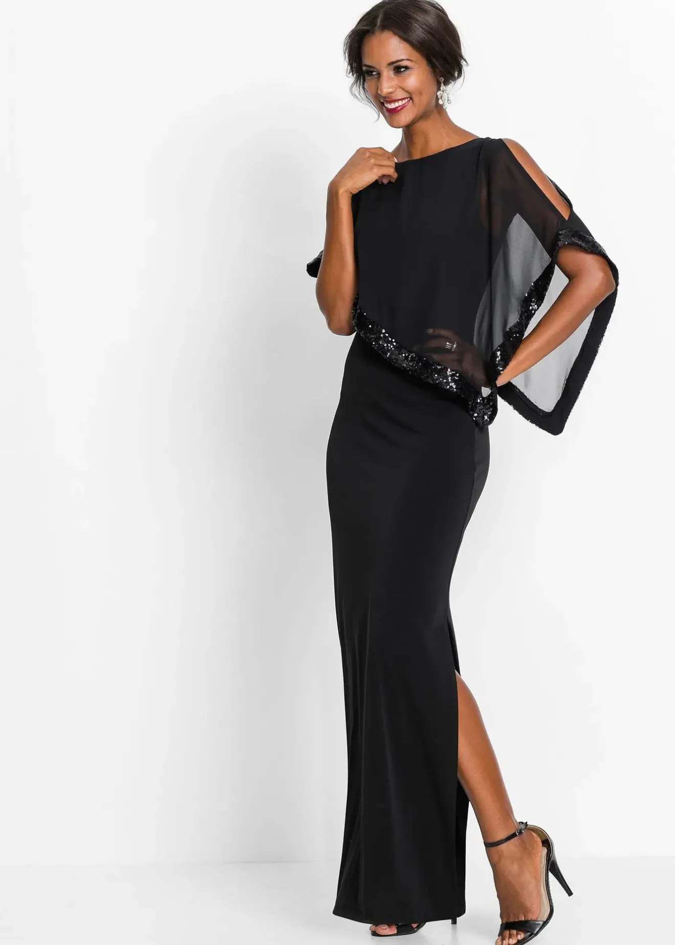 Femme bonprix Mode Festive|Robe en jersey à sequins