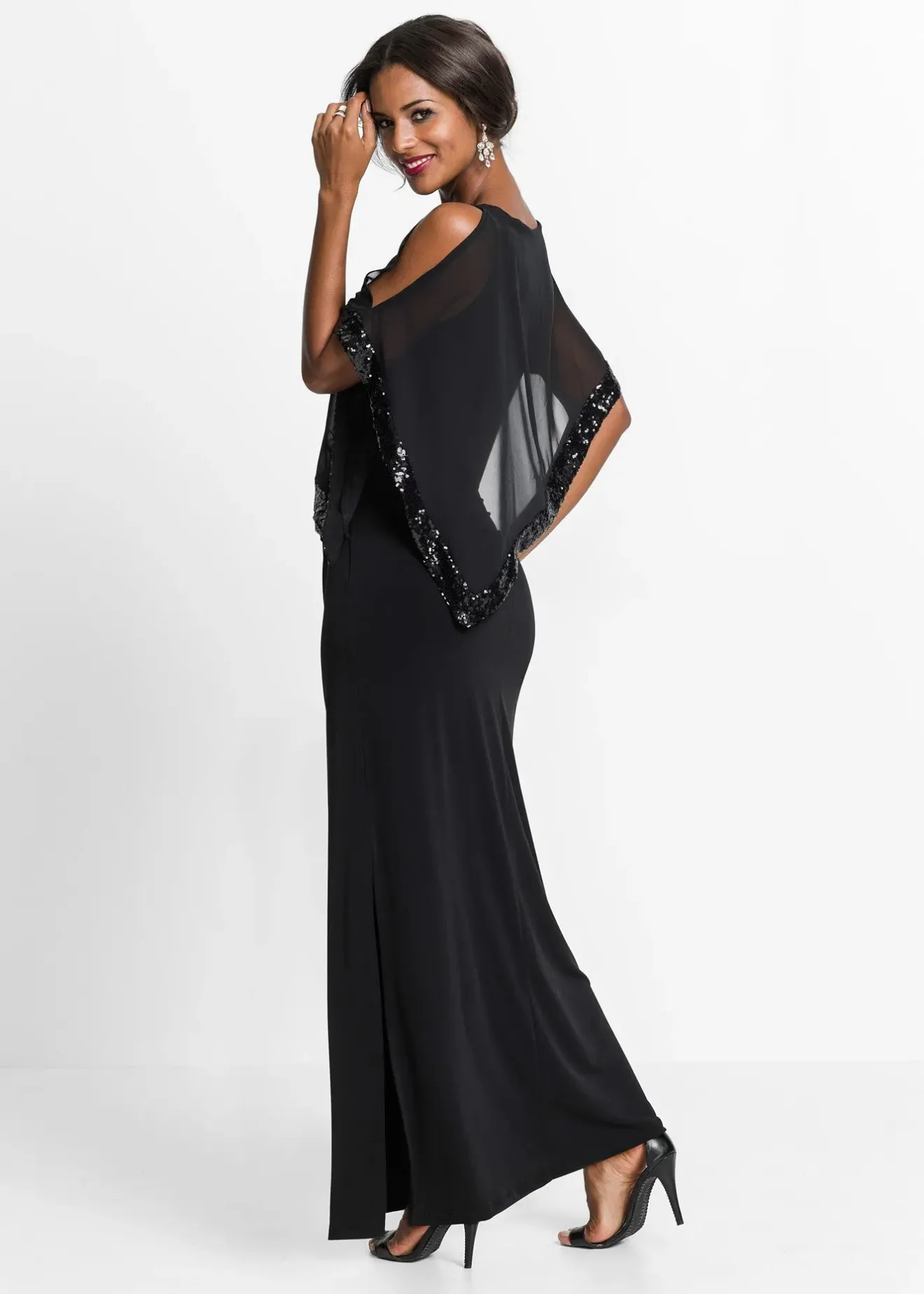 Femme bonprix Mode Festive|Robe en jersey à sequins