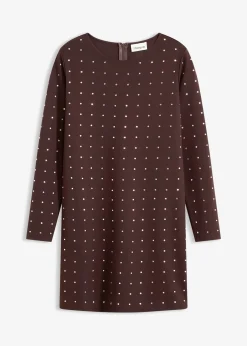 bonprix Robe en jersey à strass|Femme Robes