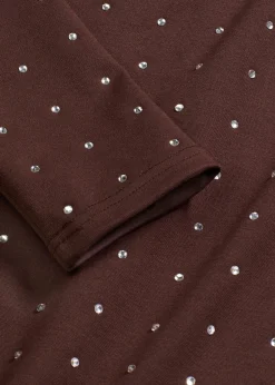 bonprix Robe en jersey à strass|Femme Robes