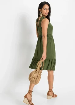 bonprix Robe en jersey avec dentelle|Femme Robes