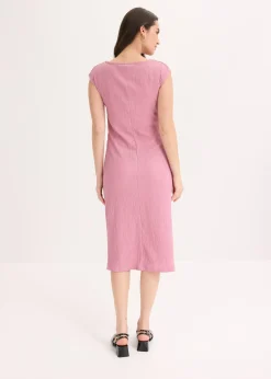bonprix Robe en jersey crêpe texturé|Femme Robes
