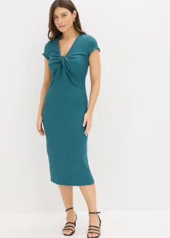 Femme bonprix Robes|Robe en jersey de crêpe texturé