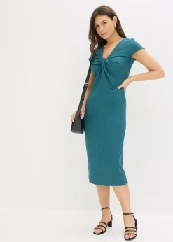 Femme bonprix Robes|Robe en jersey de crêpe texturé