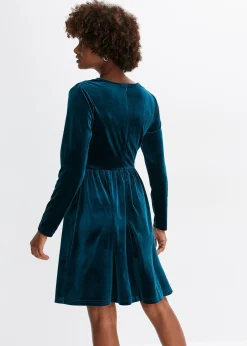 Femme bonprix Mode Festive|Robe en jersey de velours brillant